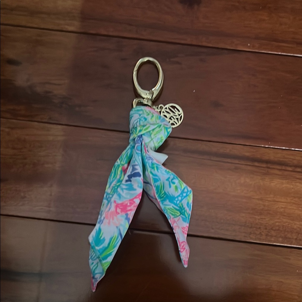 Lilly Pulitzer Keychain with Colorful Scarf